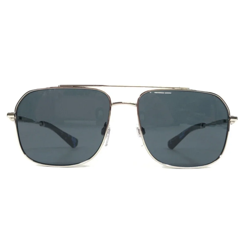 Burberry Sunglasses B3159 1005/87 Polished Silver Aviators with Gray Lenses